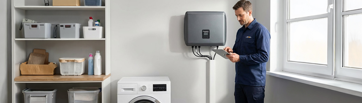 Montuer wartet Wechselrichter