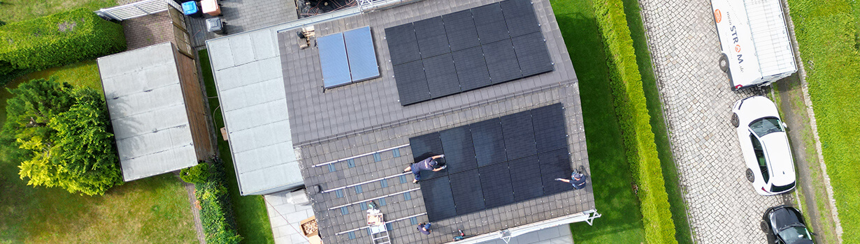 Dachmontage-Luftaufnahme